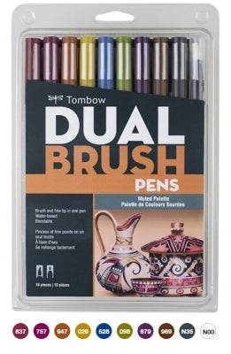 G0 56186 Tombow Set/ABT-10 Limited Edition MUTED Brush Pens - 10 pens in case