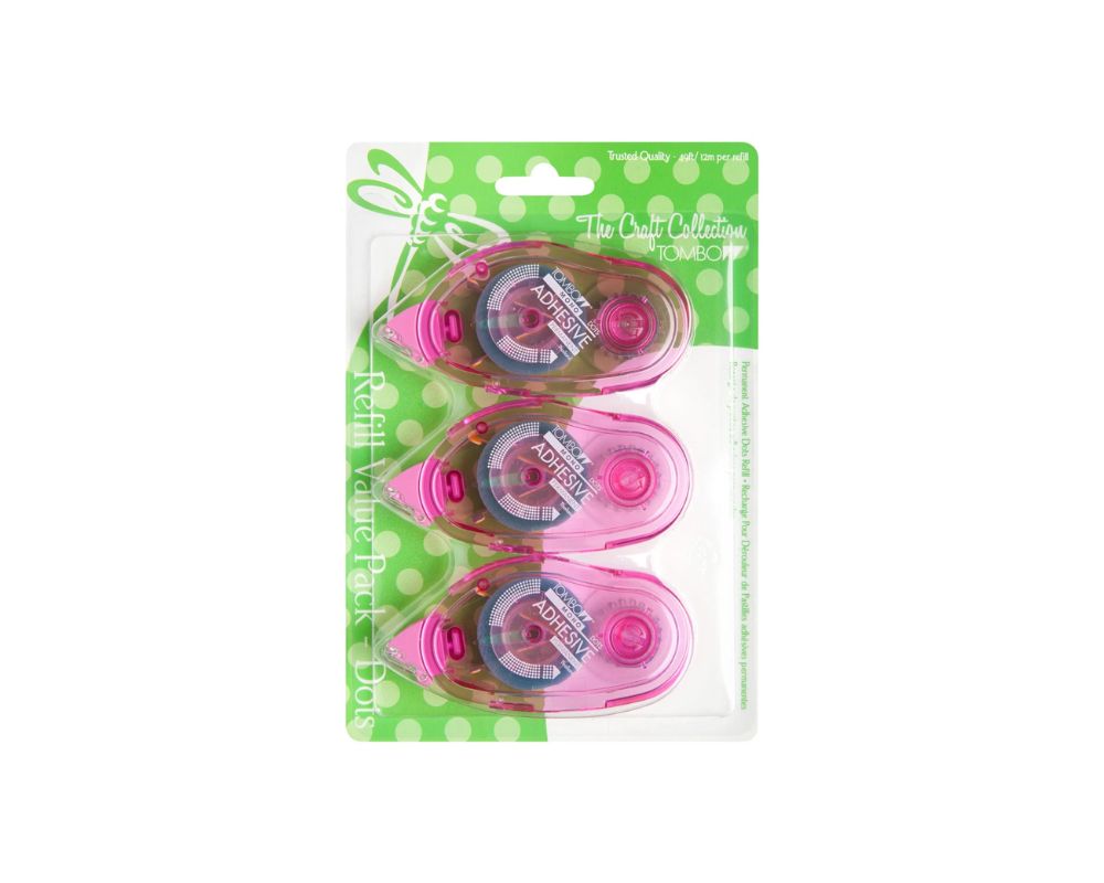 62149 Box/48 Tombow 3-PACK Mono Adhesive Dots Refill 39ft - $6.75 ea -