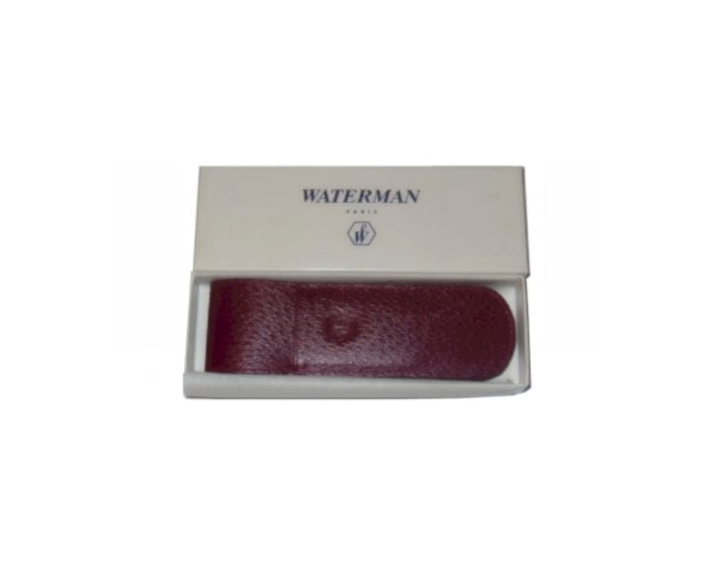 71007 Waterman LEATHER 2-PEN POUCH BORDEAUX Embossed Pouch