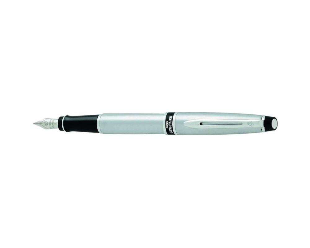 75210 Waterman Expert Brushed Chrome Fine-Nib Fountain Pen