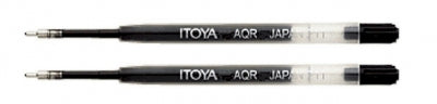 R0 30338 Box/DOZEN 2-Pack Itoya AQR-07 BLACK AquaRoller Pen refill 0.7mm PARKER - $1.96 ea -