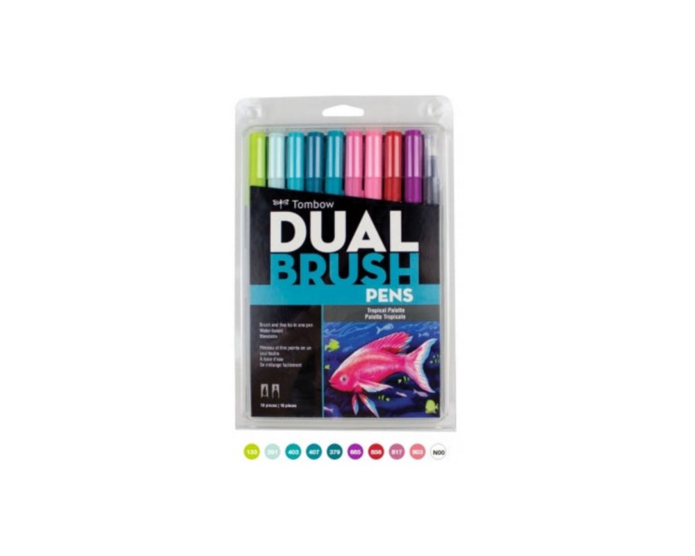 G0 56189 Tombow Set/ABT-10 Limited Edition TROPICAL Brush Pens - 10 pens in case