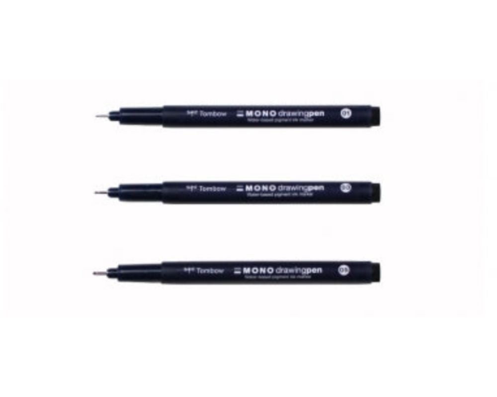 AA 66403 3-Pack Box/DOZEN MONO Drawing Pen 0.1mm 0.3mm 0.5mm - $5.00 ea -