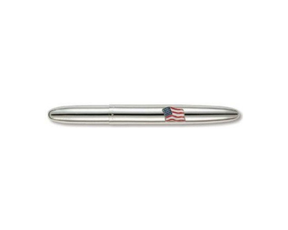 D5 84125 Fisher 600-AF Shiny Chrome American Flag Bullet Space Pen *