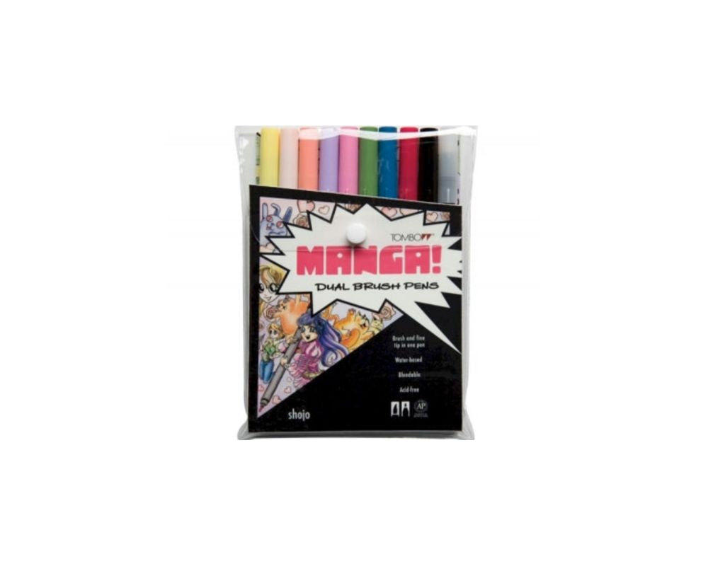 G0 56173 Tombow Set/ABT-10 MANGA SHOJO Brush Pens - 10 pens in case