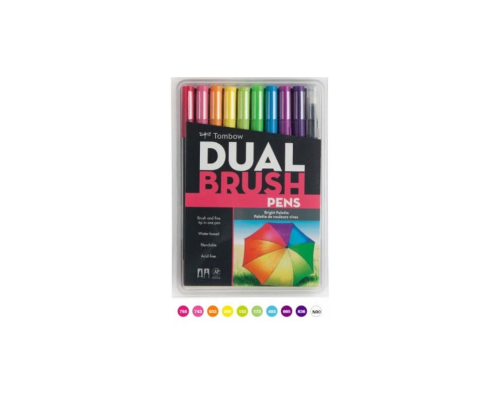 G0 56185 Tombow Set/ABT-10 Limited Edition BRIGHT Brush Pens - 10 pens in case