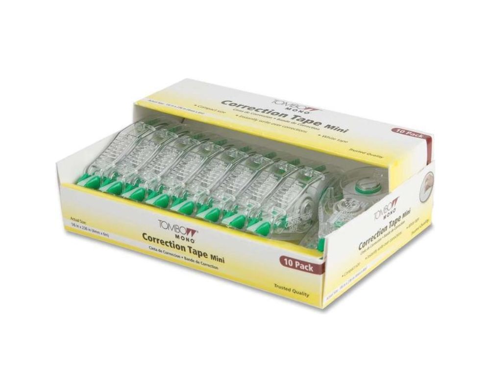 DS 68722 Box/32 Tombow 320 Pieces 68650 MONO Mini White Correction Tape 4mm x 6m Bulk Pack : 4 MASTER CARTONS - $12.00 ea -
