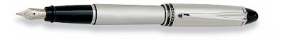 AU 00161 AURORA B16-M ALL CHROME CAP AND BARREL SATIN FINISH FOUNTAIN PEN