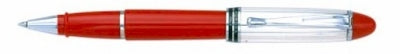 AU 00743 AURORA B74/CR STERLING SILVER CAP AND RED BARREL ROLLERBALL PEN