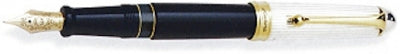 DS 00803 AURORA 803 SILVER CAP/BLACK BARREL LARGE FP PEN - Allow 3 weeks for delivery