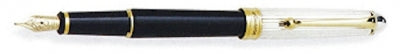 DS 00814 AURORA 814 SILVER CAP/BLACK BARREL SMALL FOUNTAIN PEN - Allow 3 weeks for delivery