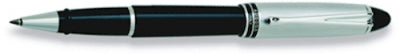 AU 07106 AURORA B71/C CHROME PLATED CAP W/BLACK BARREL ROLLERBALL PEN