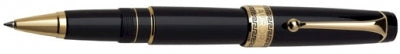 DS 09772 AURORA 975/N BLACK ROLLERBALL PEN WITH GOLD PLATED TRIM