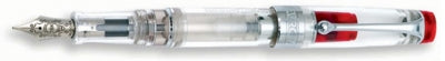 DS 95570 AURORA 570/RA OPTIMA CHROME RED AURORLOIDE TRIM FOUNTAIN PEN MEDIUM NIB - Allow 3 weeks for delivery
