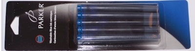 VF 30161 Parker 10-PACK Quink Fountain Pen cartridges Washable Blue 3016131