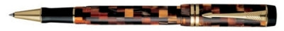 PB 70656 Parker Duofold Check Amber Rollerball Pen 70656 *