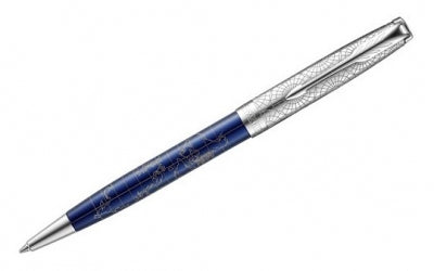 92078 Parker Sonnet Special Edition Silver/Blue ST Ballpoint Pen 92078 *