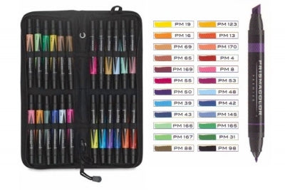SS 00097 PRISMACOLOR BP24C Premier Double Ended Art Marker Set Soft Case 24 Count -