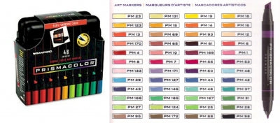 SS 00098 PRISMACOLOR BP48C Premier Double Ended Art Marker Set Soft Case 48 Count -