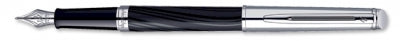 1782306 Waterman Hemisphere Silky Black Chrome Trim Fountain Pen M-Nib S0921190 *