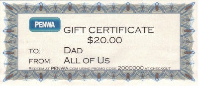 00020G PENWA.COM GIFT CERTIFICATE