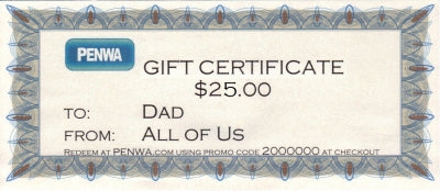 00025G PENWA.COM GIFT CERTIFICATE