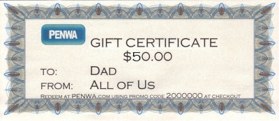 00050G PENWA.COM GIFT CERTIFICATE