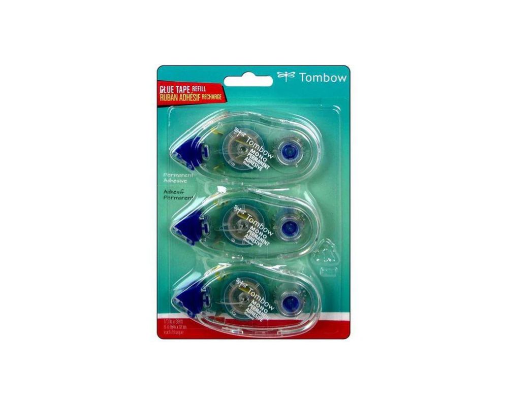 00 62207 Tombow  3-PACK Mono Adhesive Permanent Refill Craft 39ft