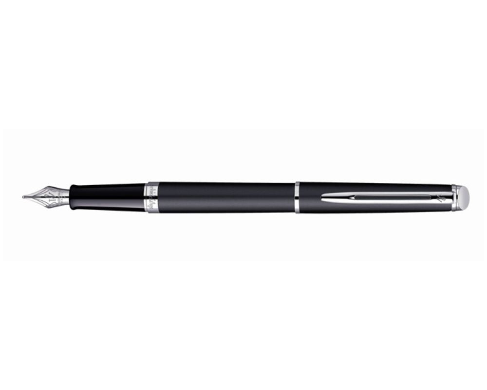 1782298 Waterman Hemisphere Essential Matte Black Chrome Trim Fountain Pen M-Nib [E] S0920830 *