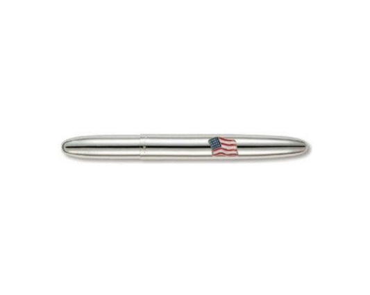 D5 84125 Fisher 600-AF Shiny Chrome American Flag Bullet Space Pen *