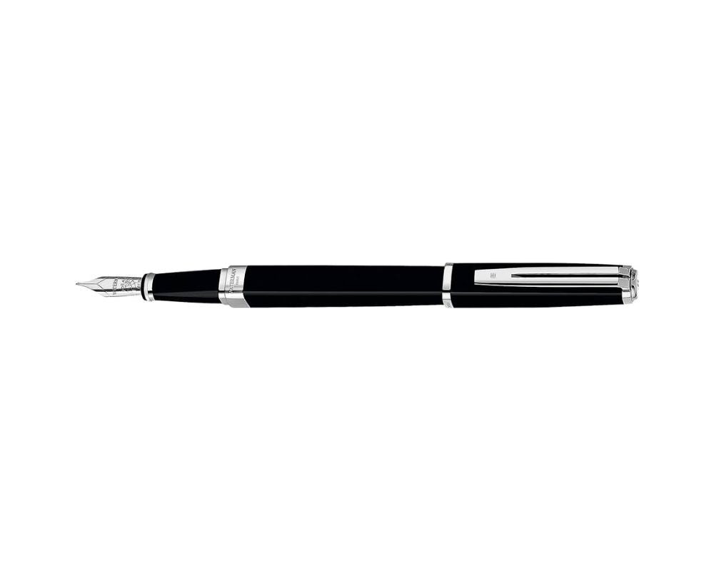 DS 89585 Waterman Exception Slim Black ST Fountain Pen F-Nib [E] S0637010 *
