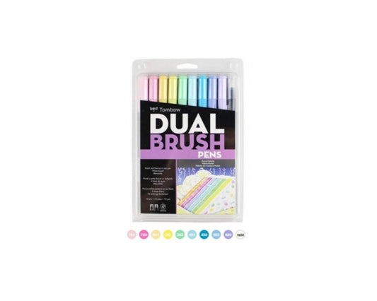 G0 56187 Box/24 Tombow Set/ABT-10 Limited Edition PASTEL Brush Pens - $13.88 ea - 10 pens in case