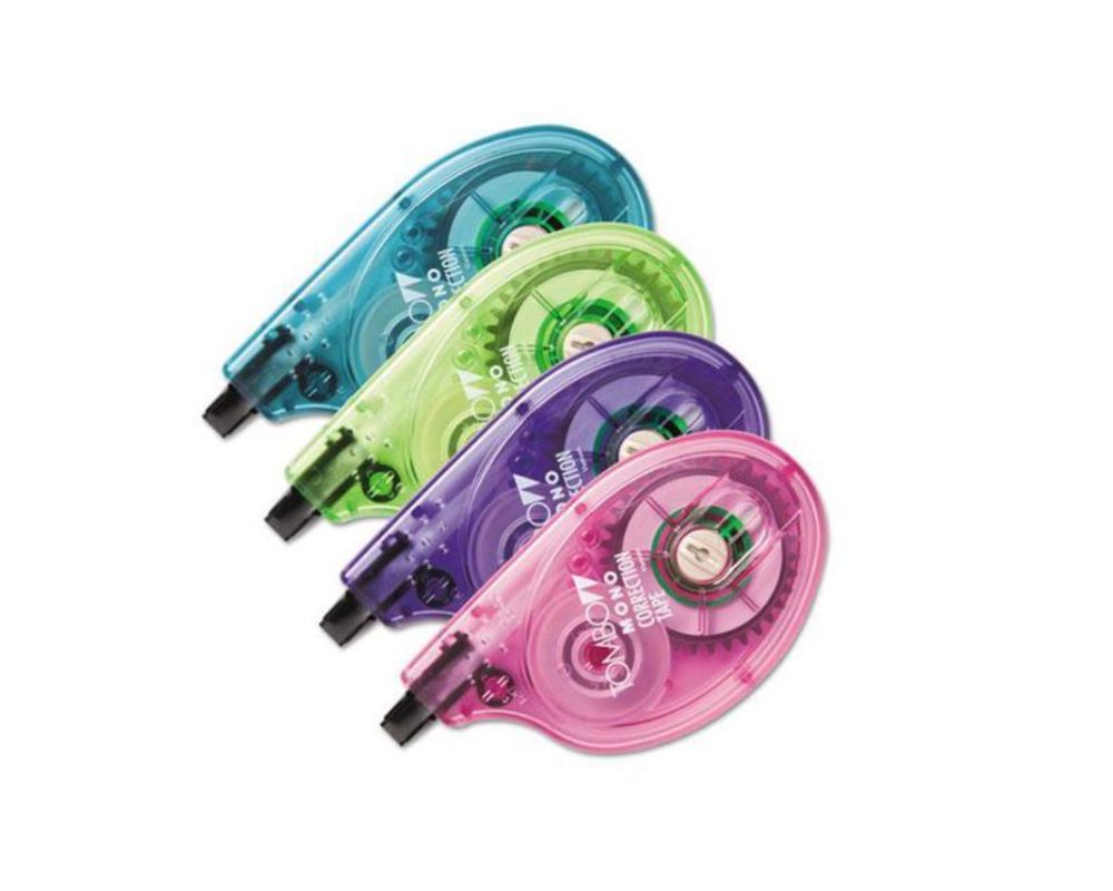 TF 68679 Box/SIX Tombow  4-PACK MONO White ASSORTED RETRO Correction Tape 4mm x 10m - $8.40 ea -