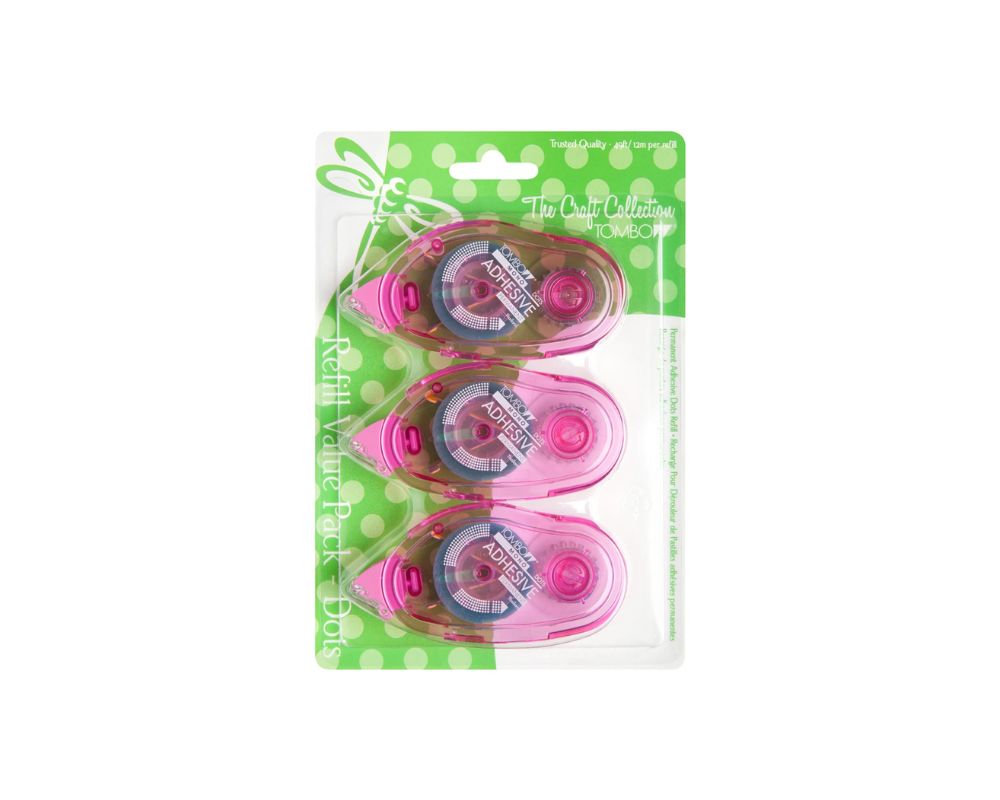 TV 62149 Box/SIX Tombow  3-PACK Mono Adhesive Dots Refill 39 ft - $7.03 ea -
