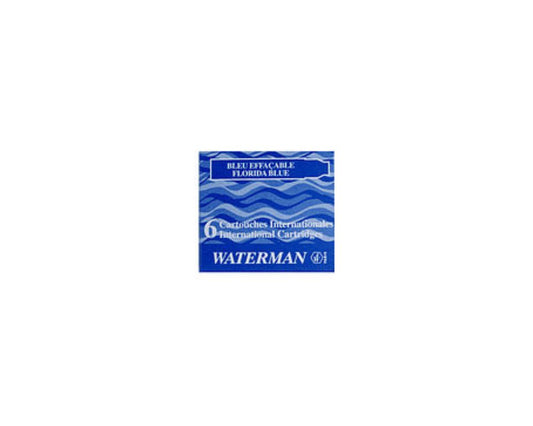 W0 S0111000 Waterman  6-Pack Mini Lady Charlotte Mysterious Blue-Black Fountain Pen Cartridge Refills 52126W - one FREE with each $50 Waterman pen purchase