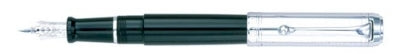 DS 01102 AURORA D11/CN TALENTUM BLACK FOUNTAIN PEN WITH CHROME FINISH CAP - Allow 3 weeks for delivery