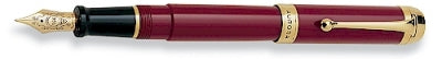 DS 01202 AURORA D12/X TALENTUM BURGUNDY FOUTAIN PEN W/GOLD TRIM