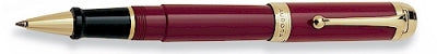 DS 07202 AURORA D72/X TALENTUM BURGUNDY ROLLERBALL PEN W/GOLD TRIM