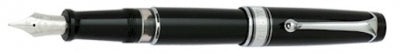 DS 19971 AURORA 997/CN-F BLACK FOUNTAIN PEN WITH CHROME PLATED TRIM Fine Nib