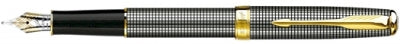 00013 Parker Sonnet Precious Solid .925 Sterling Silver Cisele GT Fountain Pen F-Nib 1743550 S0808140 1931489 *