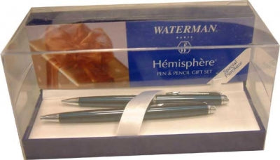 64661 Waterman Hemisphere Metallic Blue Pen - Pencil Set